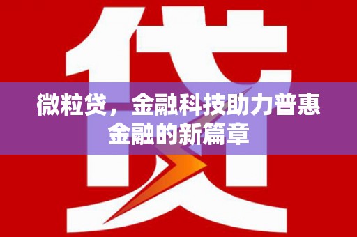 海盐微粒贷，金融科技助力普惠金融的新篇章
