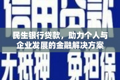 海盐民生银行贷款，助力个人与企业发展的金融解决方案