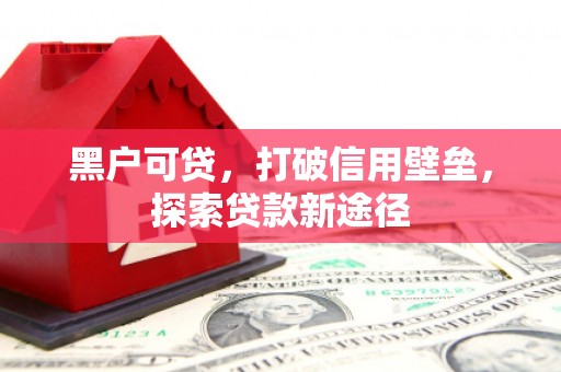 海盐黑户可贷，打破信用壁垒，探索贷款新途径
