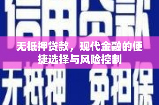 海盐无抵押贷款，现代金融的便捷选择与风险控制