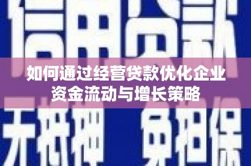 海盐如何通过经营贷款优化企业资金流动与增长策略