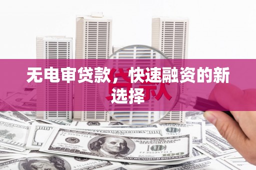 海盐无电审贷款，快速融资的新选择