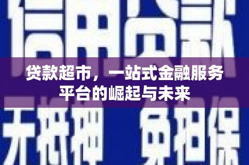 海盐贷款超市，一站式金融服务平台的崛起与未来