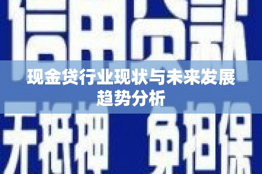 海盐现金贷行业现状与未来发展趋势分析