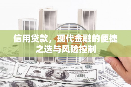 海盐信用贷款，现代金融的便捷之选与风险控制
