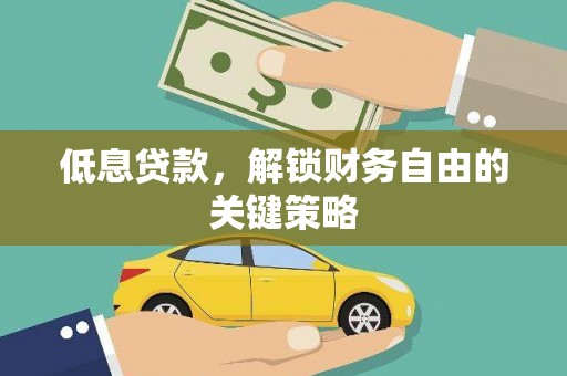海盐低息贷款，解锁财务自由的关键策略