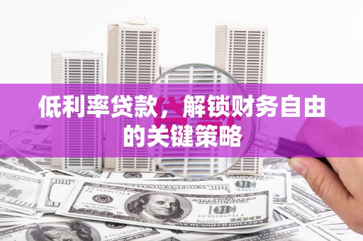海盐低利率贷款，解锁财务自由的关键策略