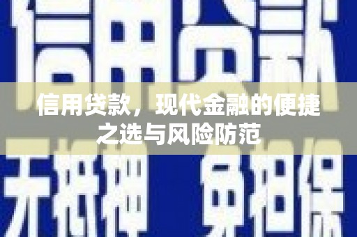 海盐信用贷款，现代金融的便捷之选与风险防范