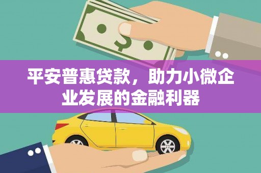 海盐平安普惠贷款，助力小微企业发展的金融利器