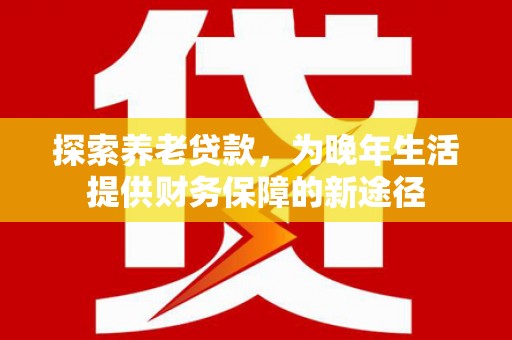 海盐探索养老贷款，为晚年生活提供财务保障的新途径