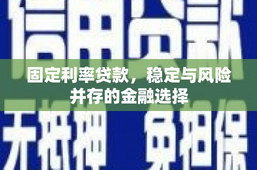 海盐固定利率贷款，稳定与风险并存的金融选择