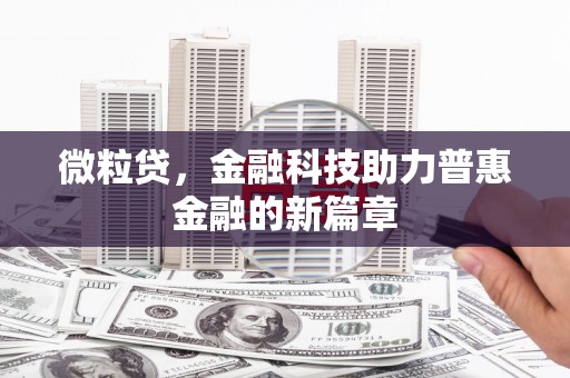 海盐微粒贷，金融科技助力普惠金融的新篇章