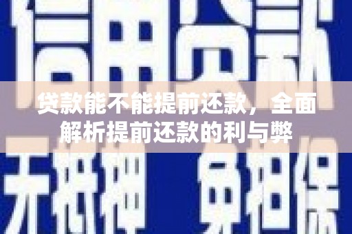 海盐贷款能不能提前还款，全面解析提前还款的利与弊
