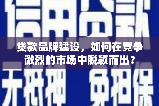 海盐贷款品牌建设，如何在竞争激烈的市场中脱颖而出？