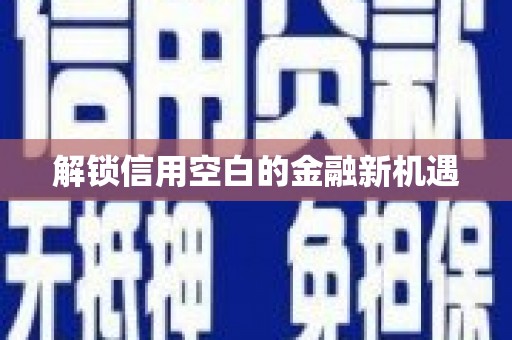 海盐解锁信用空白的金融新机遇