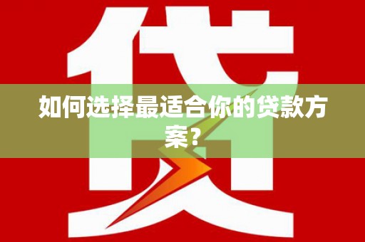 海盐如何选择最适合你的贷款方案？