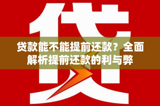 海盐贷款能不能提前还款？全面解析提前还款的利与弊