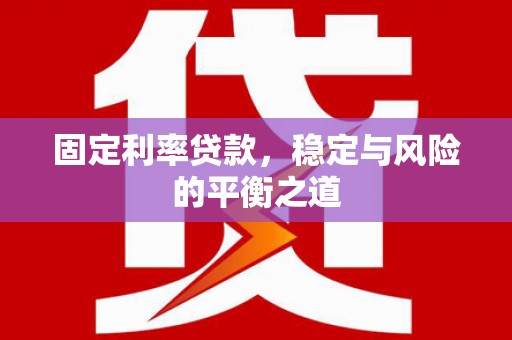 海盐固定利率贷款，稳定与风险的平衡之道